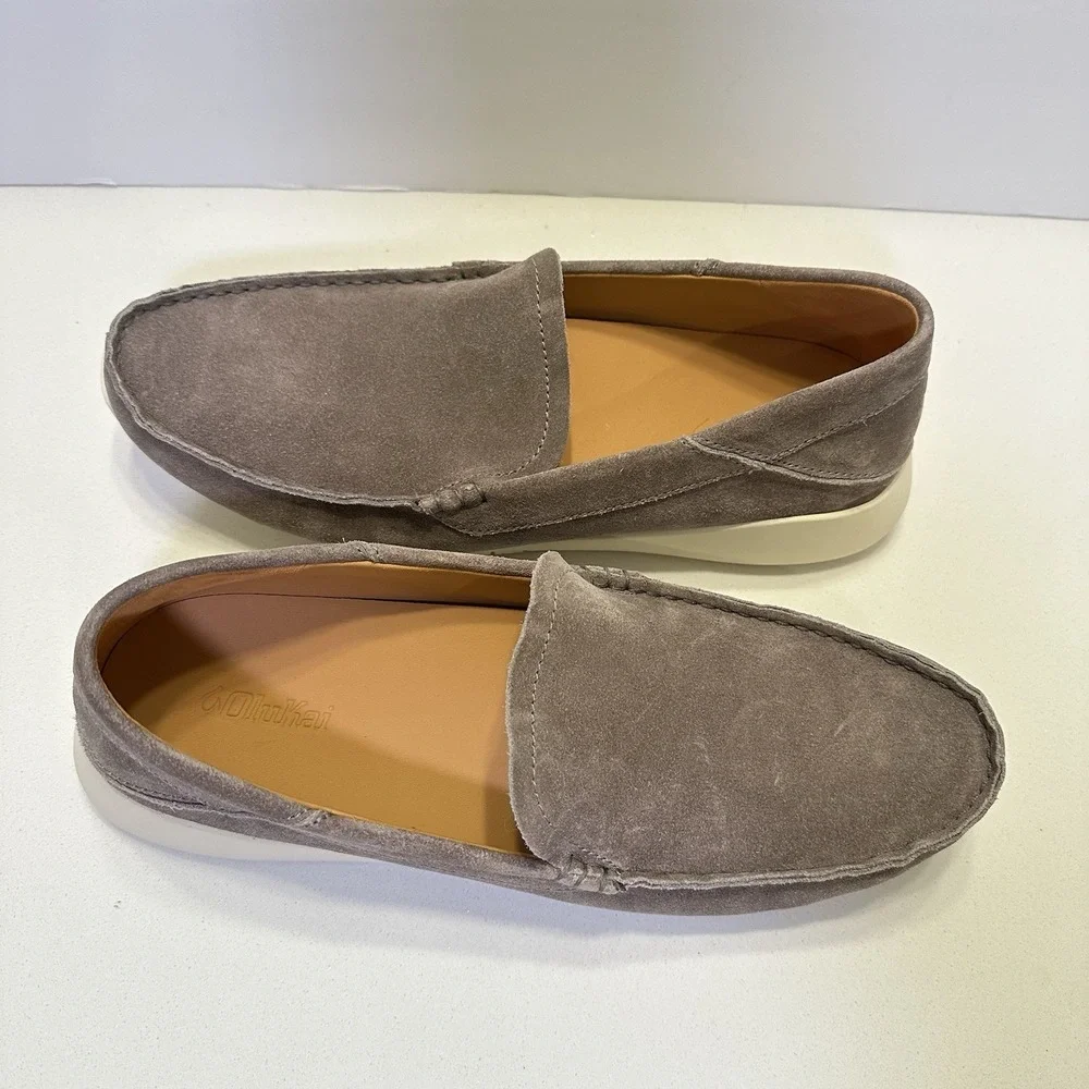 Men's Olukai KA'A Loafer Slip-on Shoes Cooler Gray Suede NEW Size 11‎ Casual
